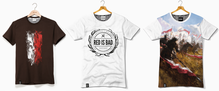 Przykładowe koszulki Red is Bad